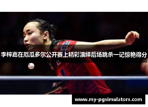 李梓嘉在厄瓜多尔公开赛上精彩演绎后场跳杀一记惊艳得分 李梓嘉在厄瓜多尔公开赛上精彩演绎后场跳杀一记惊艳得分